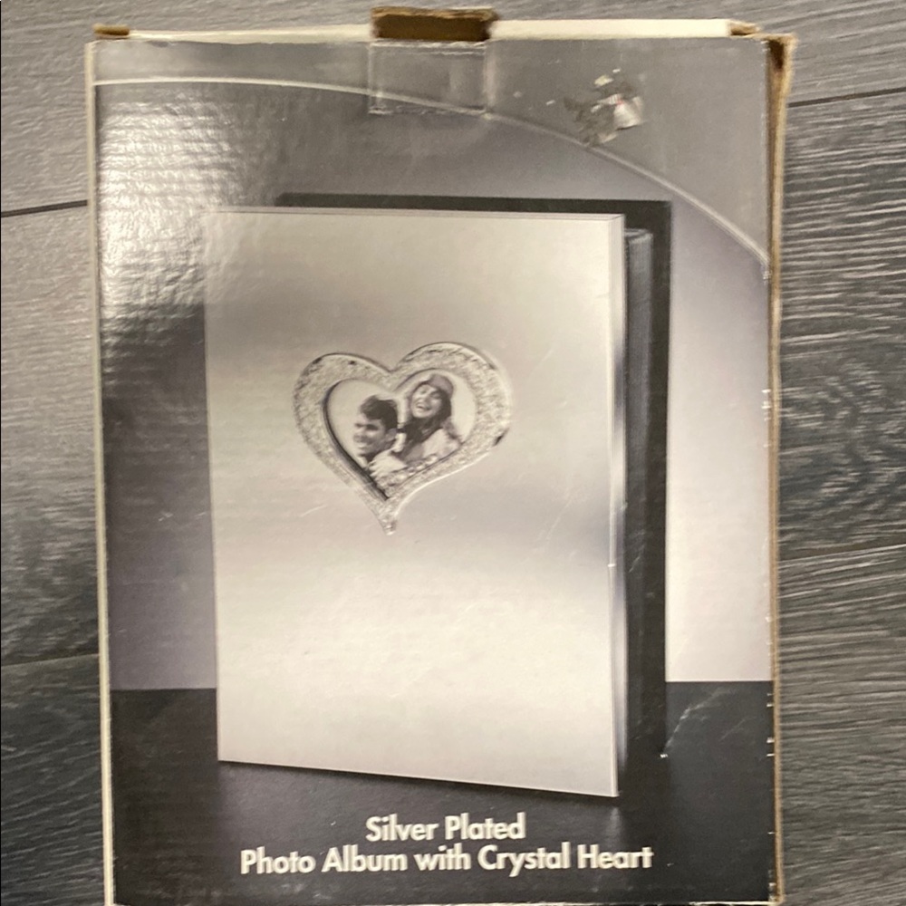 Godinger Silver Plated Photo Album with Crystal Heart